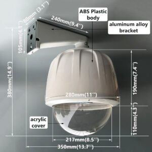 Waterproof CCTV Dome Camera Security Protection Enclosure ABS Shell - Image 3