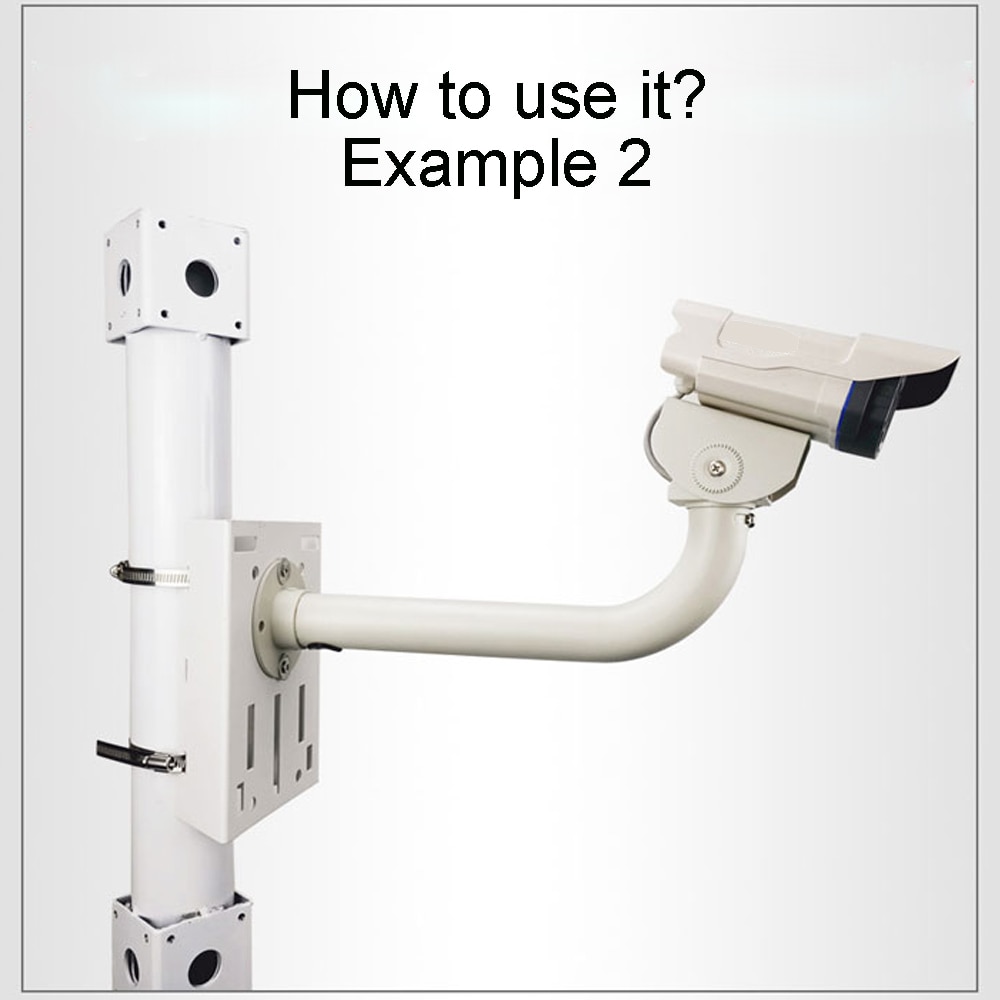 Outdoor Thickened CCTV Surveillance Camera Pole Mount for Hikvision Pole Support Bracket With Hoop