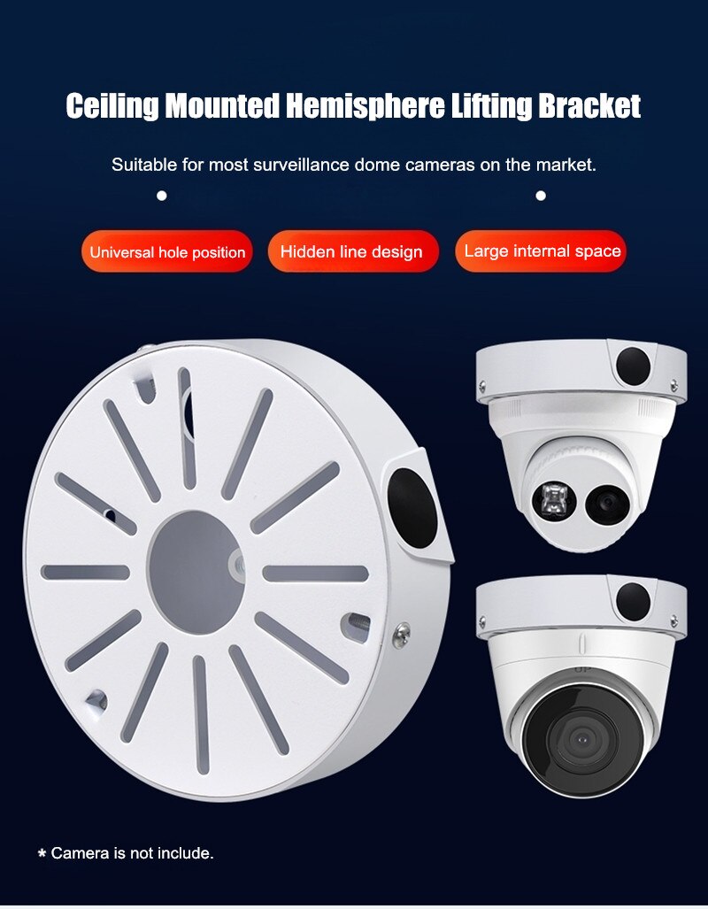 Aluminum Alloy Dome Surveillance Bracket Camera Hidden Line Base Box Adapter Plate Conch Ceiling Hoisting Mount Cctv Accessories