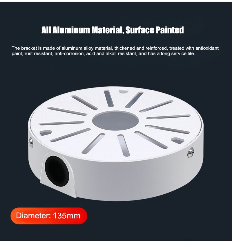 Aluminum Alloy Dome Surveillance Bracket Camera Hidden Line Base Box Adapter Plate Conch Ceiling Hoisting Mount Cctv Accessories