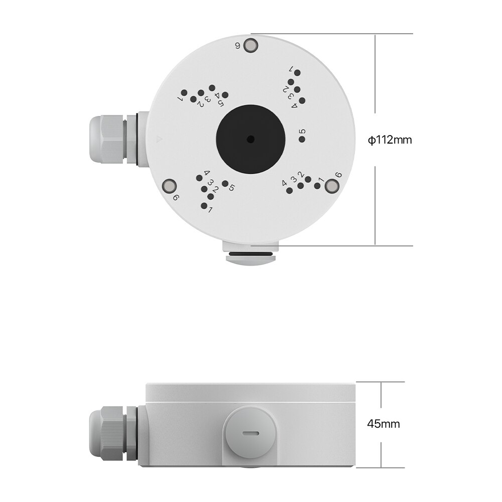 H.VIEW HV7205 Aluminum Bracket Junction Back Box for H.VIEW POE Bullet&Dome Cameras (1 Pack), Fits Ceiling/Wall Mounting